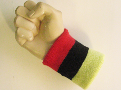 Red black lemonade yellow wristband sweatband - Click Image to Close