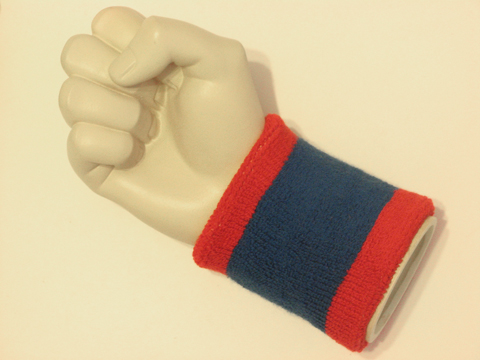 Red blue red 2color wristband sweatband - Click Image to Close