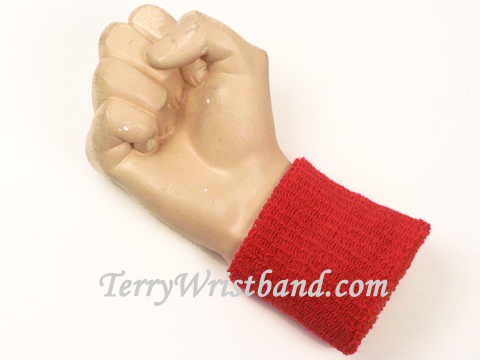 Red cheap terry wristband - Click Image to Close