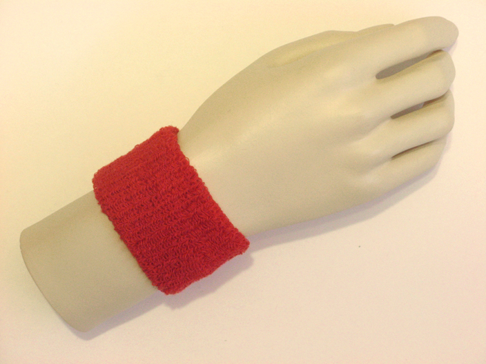 Red cheap youth terry wristband - Click Image to Close