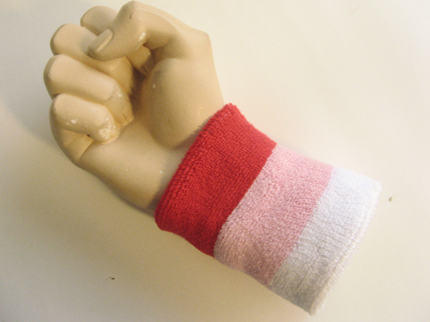 Red light pink white terry wristband sweatband 3color - Click Image to Close