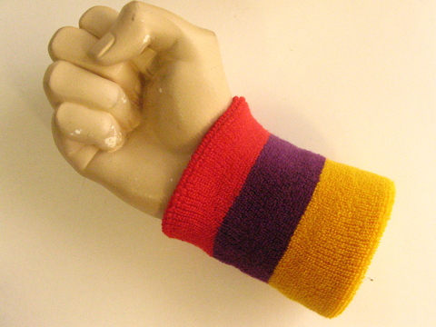 Red purple golden yellow wristband sweatband