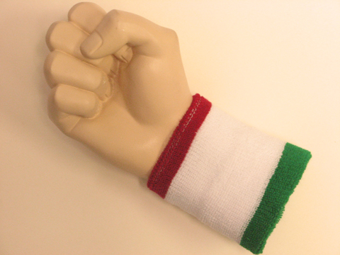 Red white green cheap terry wristband sweatband - Click Image to Close