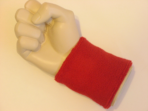 Red wristband sweatband for sports - Click Image to Close