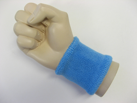 Sky blue cheap single welt terry wristband