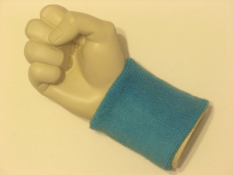 Sky blue wristband sweatband for sports - Click Image to Close