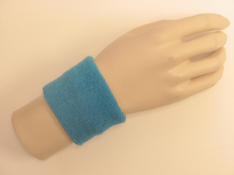 Sky blue youth wristband sweatband terry for sports - Click Image to Close