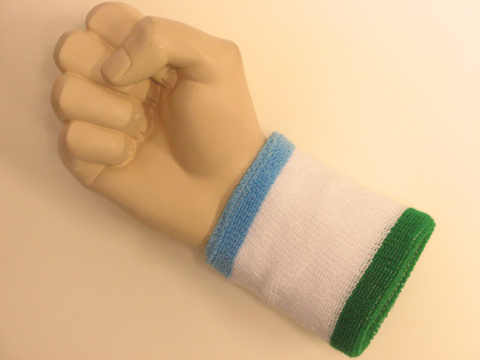 Sky blue white green cheap terry wristband sweatband - Click Image to Close