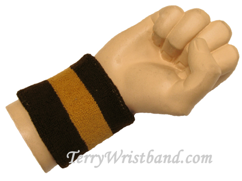 Dark Brown / Tan 2color wristband sweatband