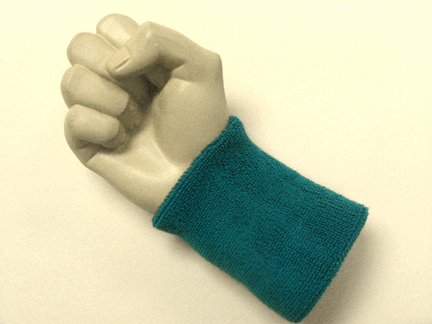Teal wristband sweatband for sports - Click Image to Close