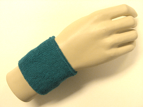Teal youth wristband sweatband - Click Image to Close