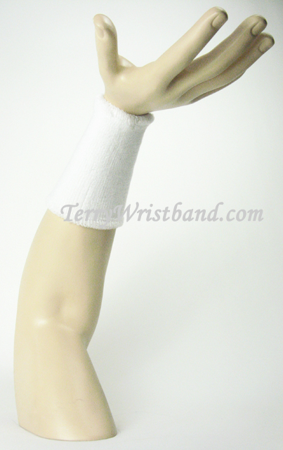 Long White cheap single welt terry wristband