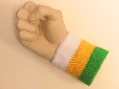White yellow bright green 3color wristband sweatband - Click Image to Close
