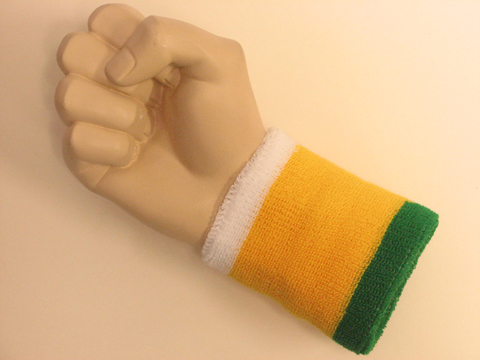 White yellow green cheap terry wristband sweatband - Click Image to Close