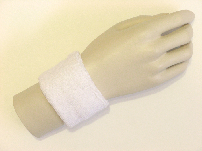 White youth wristband sweatband - Click Image to Close