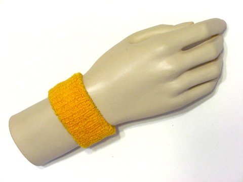 Golden Yellow cheap kids terry wristband - Click Image to Close