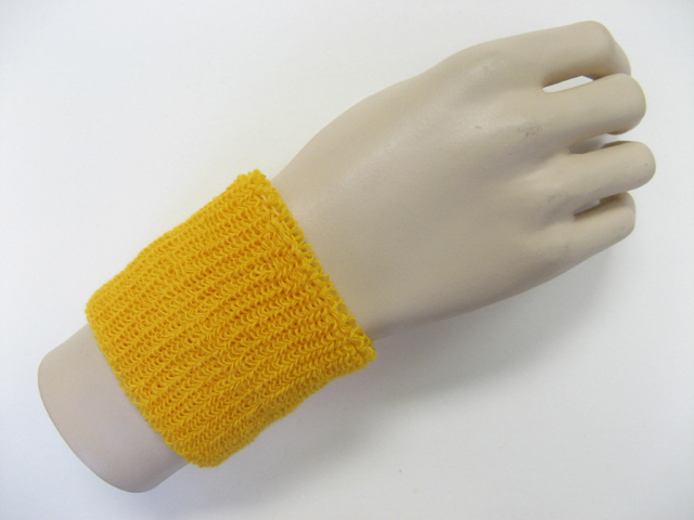 Gold Yellow cheap youth terry wristband - Click Image to Close