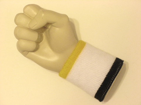 Yellow white black cheap terry wristband sweatband - Click Image to Close