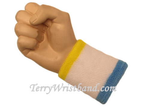 Columbiablue white bright yellow cheap terry wristband sweatband - Click Image to Close