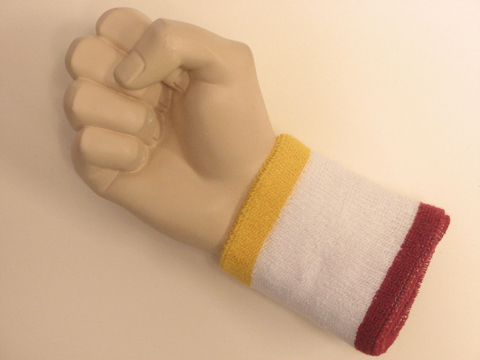 Yellow white red cheap terry wristband sweatband - Click Image to Close