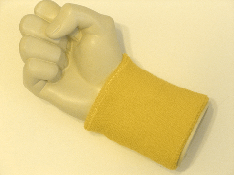 Yellow wristband sweatband for sports - Click Image to Close