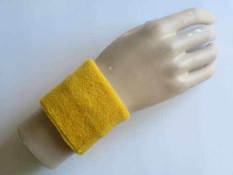 Yellow youth wristband sweatband - Click Image to Close