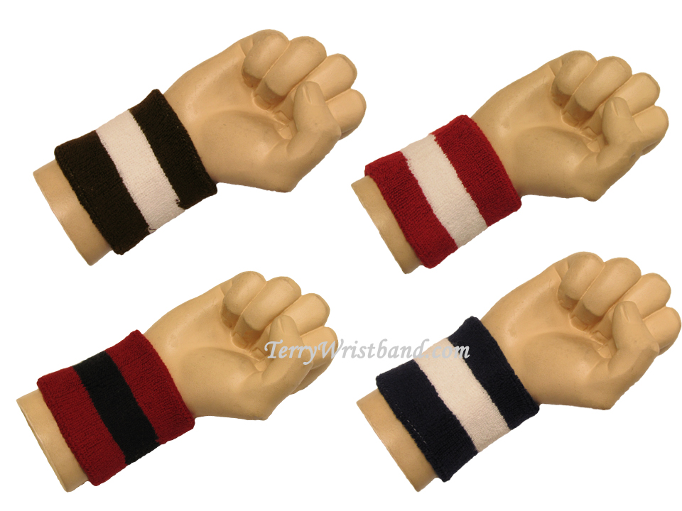 3" 2 color Sweat Wristbands