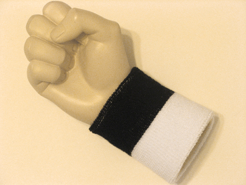 Black and white 2color wristband sweatband - Click Image to Close