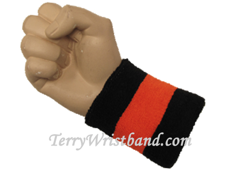 Black Dark Orange black 2color wristband sweatband, 1PC - Click Image to Close