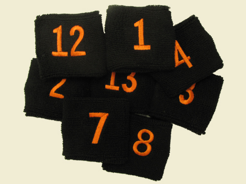 2.5" Black Wristband with Number