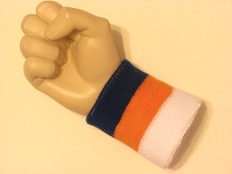 Blue orange white 3color wristband sweatband - Click Image to Close