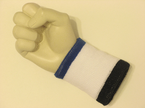 Blue white black cheap terry wristband sweatband - Click Image to Close