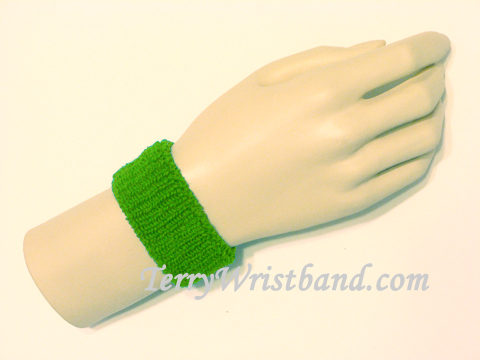 Bright green cheap kid\'s 1inch terry wristband
