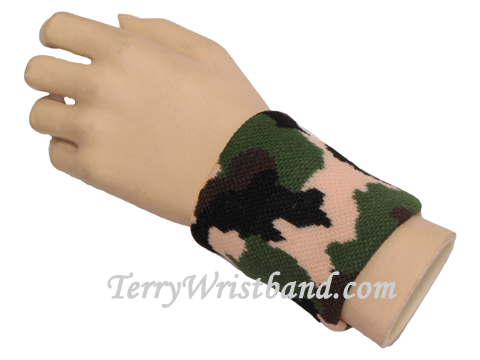 Green brown black camouflage Nylon wristband jacquard - Click Image to Close