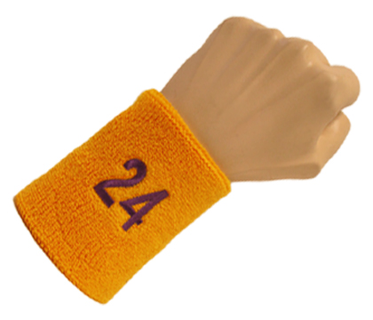 4" Yellow Wristband with Number