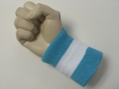 Sky blue white sky blue 2color wristband sweatband, 1PC - Click Image to Close